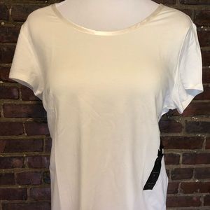 Cream Banana Republic Satin-Trim T-Shirt